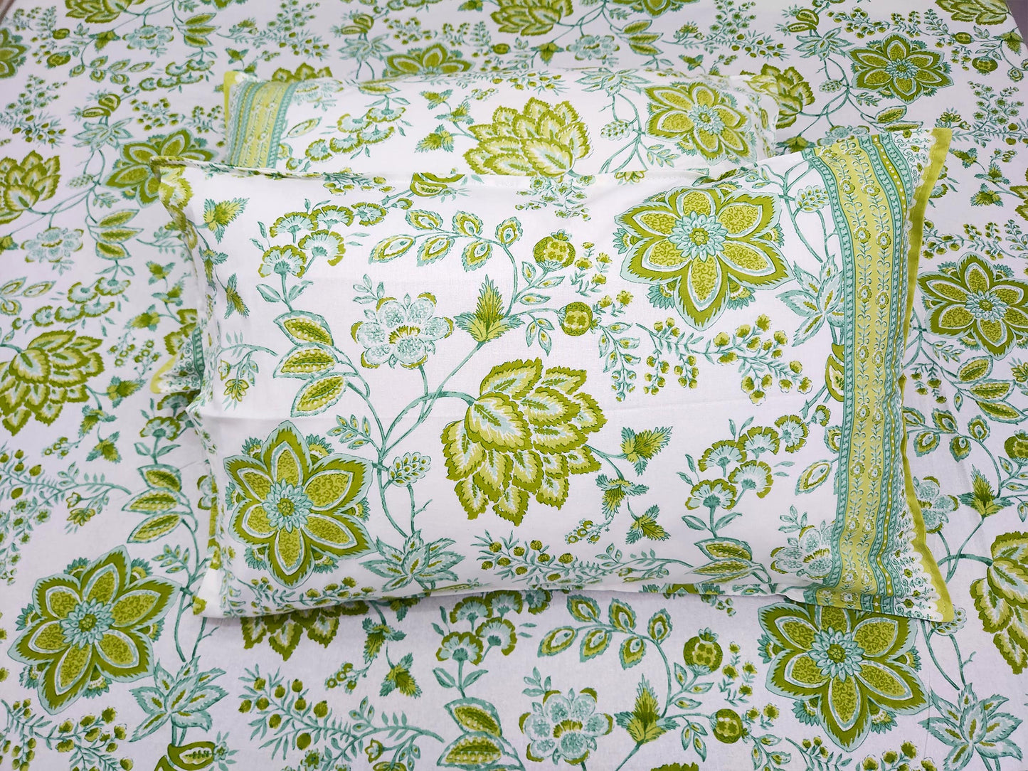 Green Gulmohar Pure Cotton Bedsheet