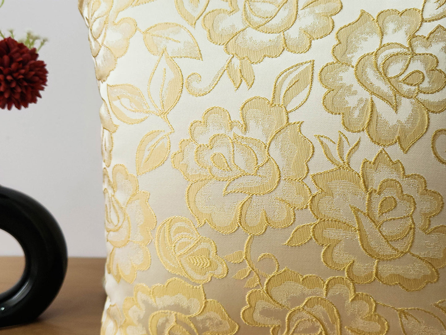 Rose Bloom Ivory Cushion Cover