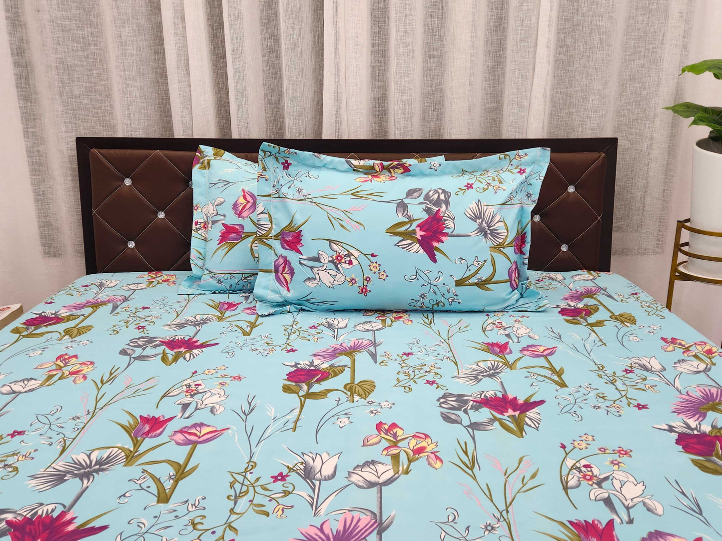 Dreamy Bloom- Blue Bedsheet