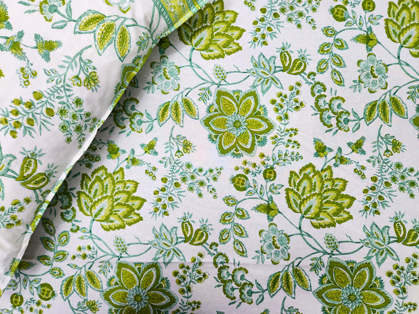 Green Gulmohar Pure Cotton Bedsheet