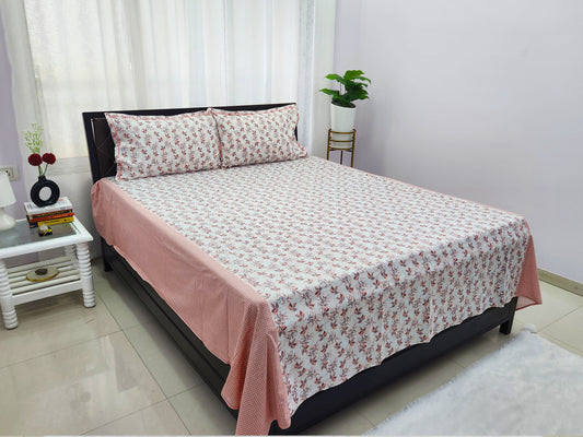 Ema-White Cotton Bedsheet
