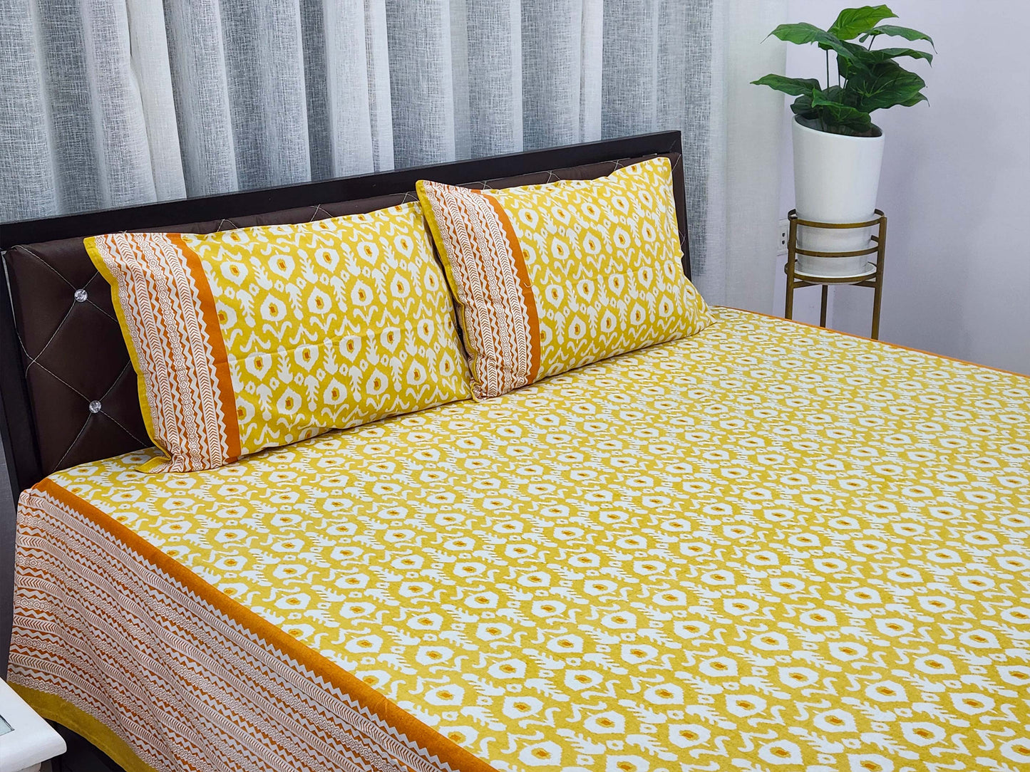 Sona-Yellow Cotton Bedsheet