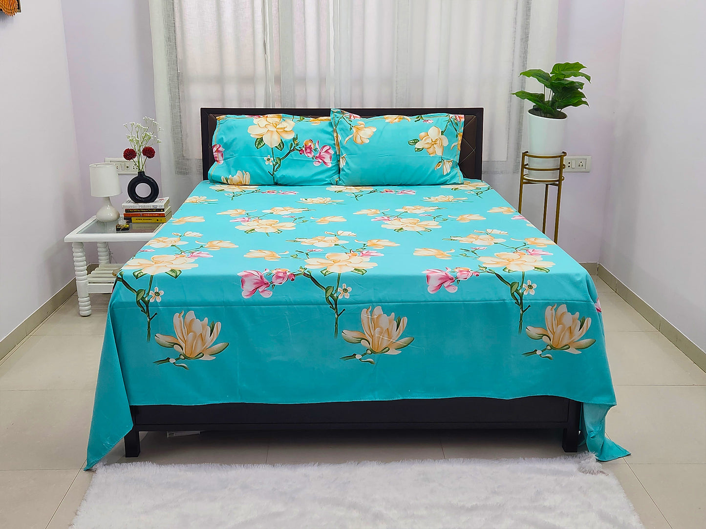 Aqua Flora Bed sheet