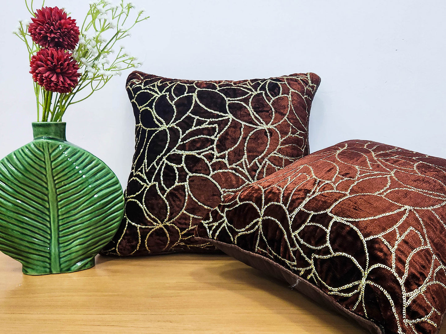 Brown Glitz Cushion Covers