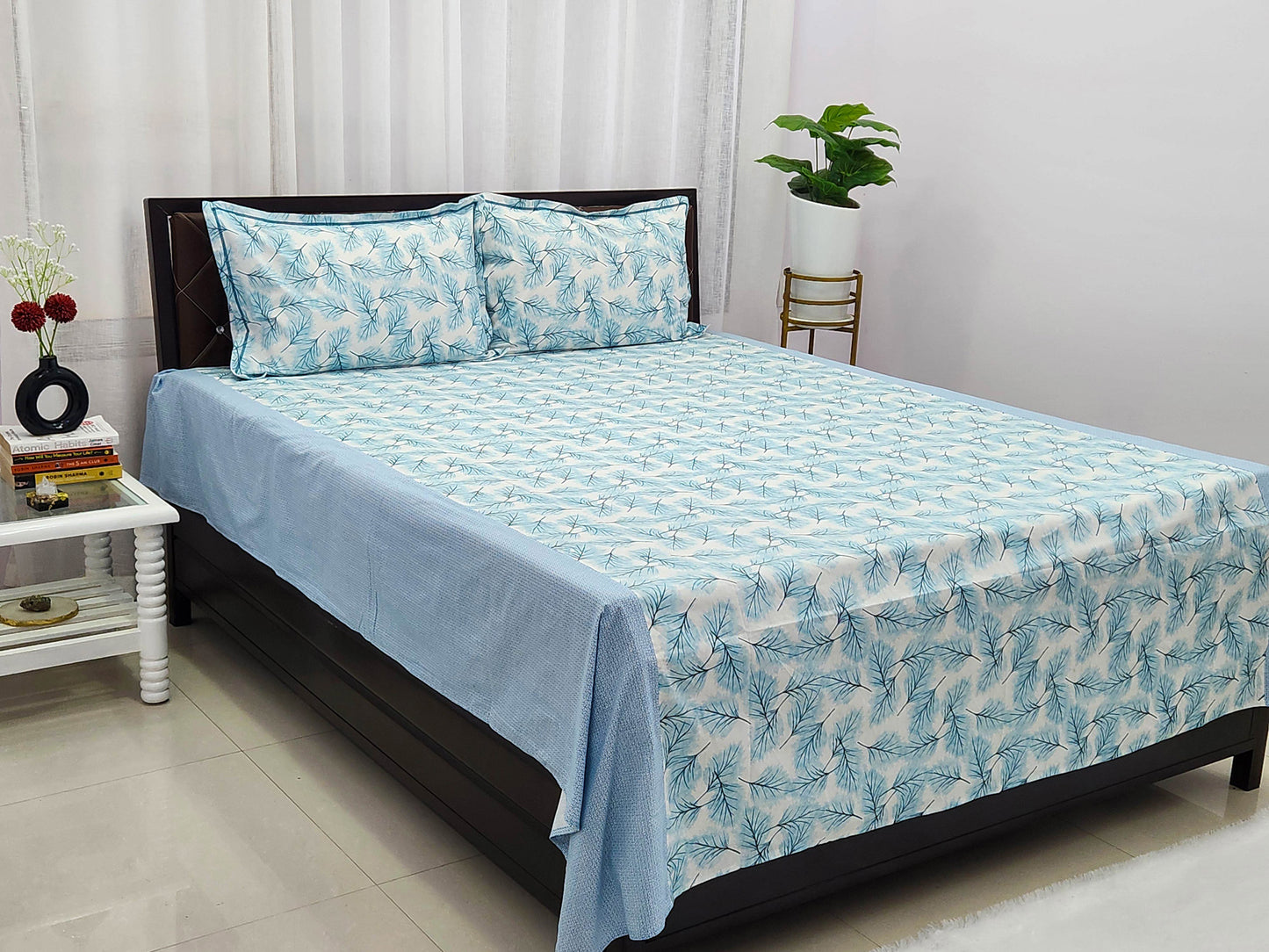 Amber- Blue Cotton Bedsheet