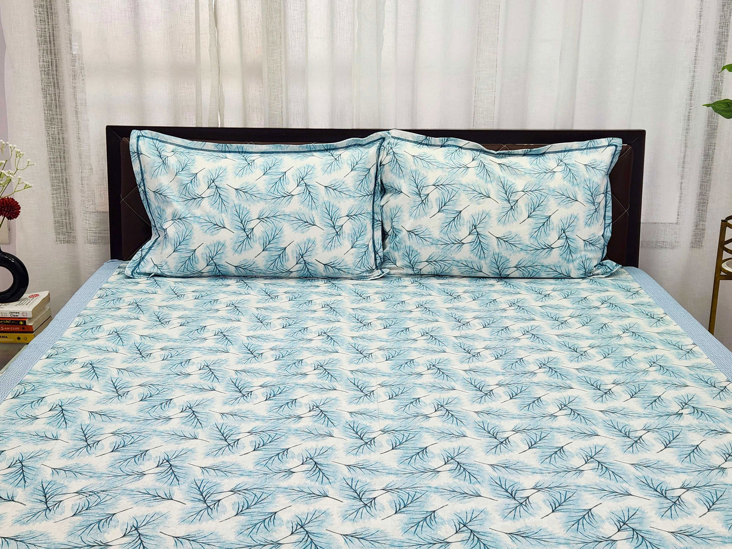 Amber- Blue Cotton Bedsheet