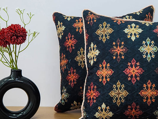 Ethnic Charm Black Cushion Cover