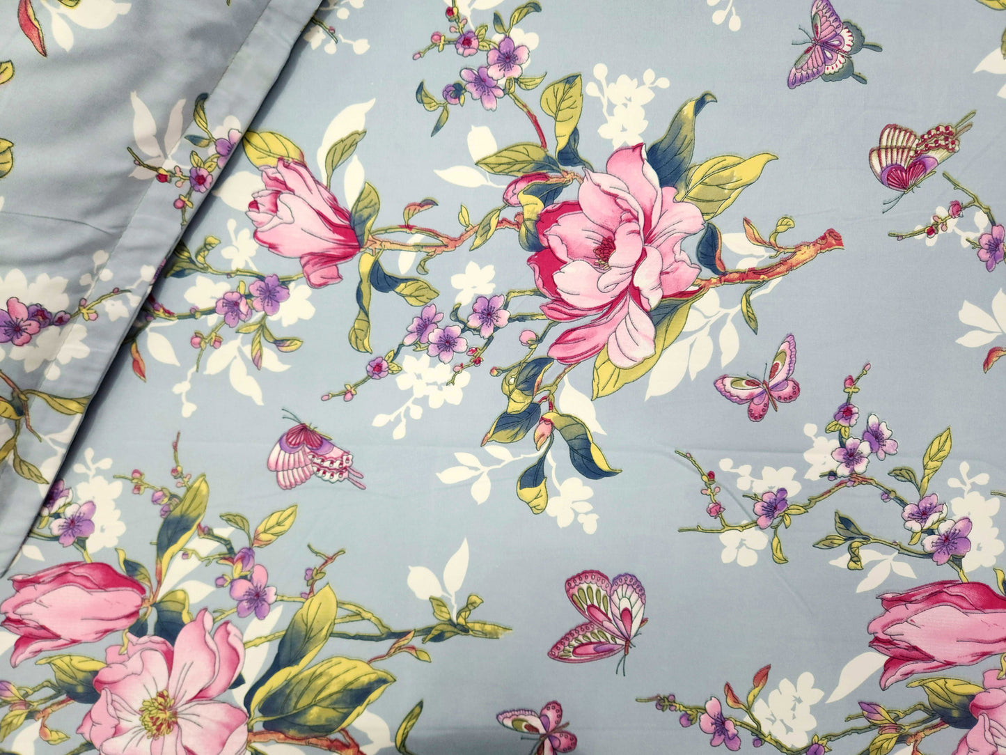 Silver Bloom Grey Bedsheet