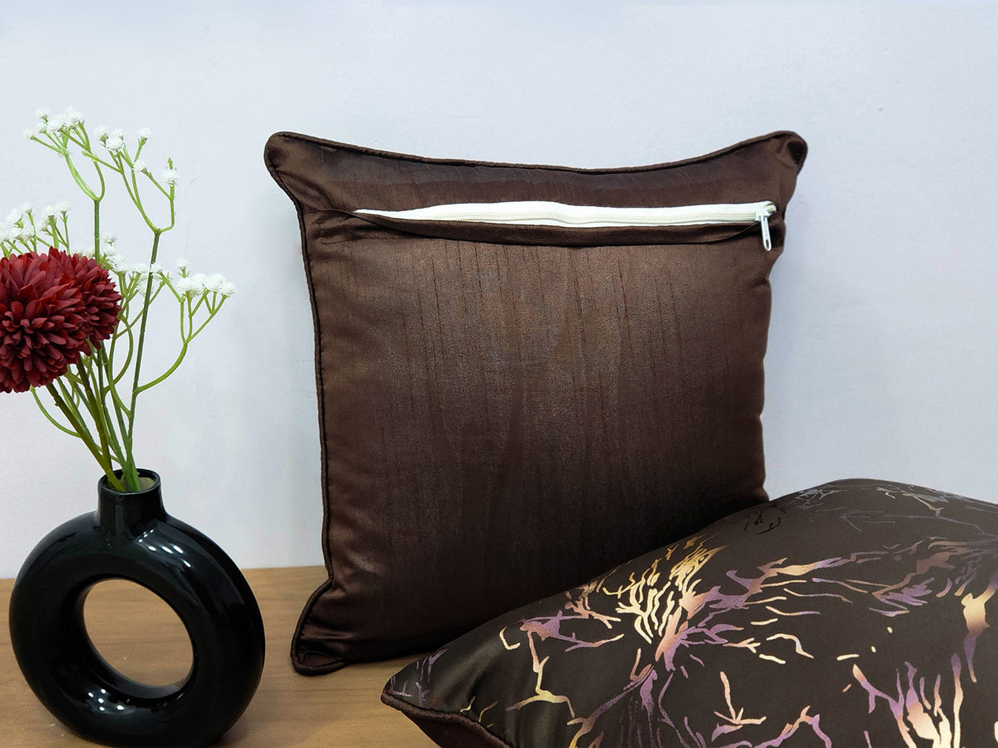 Marble Mist Dark Brown Cushion Cover