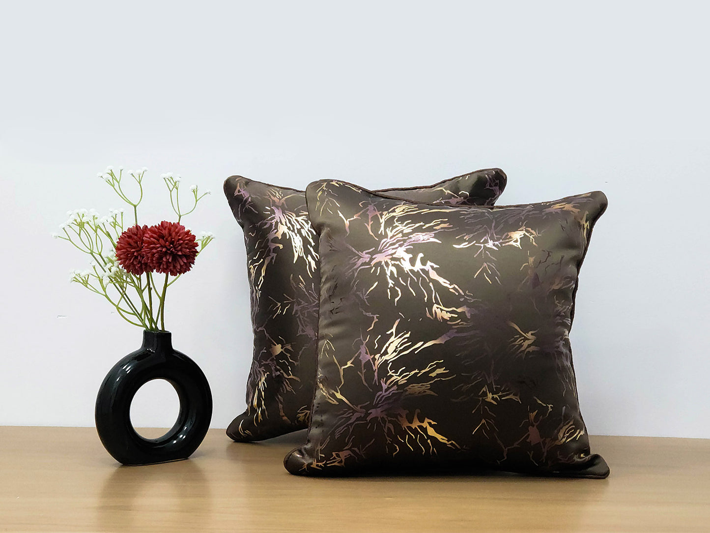 Marble Mist Dark Brown Cushion Cover