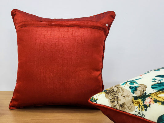 Red Floral Charm cushion Cover