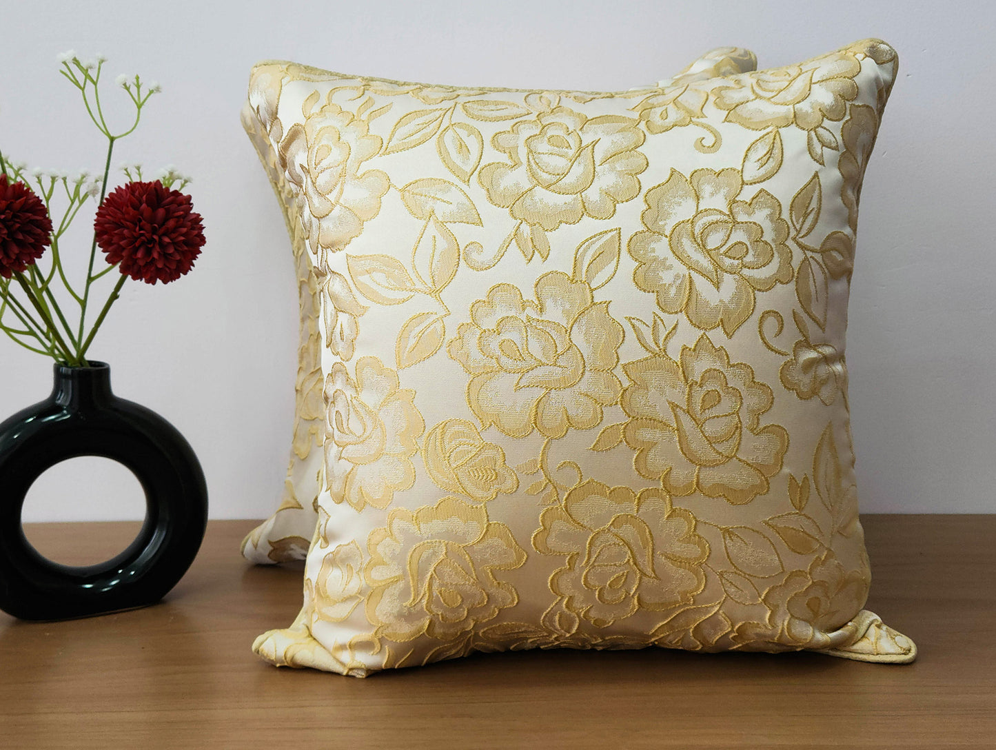 Rose Bloom Ivory Cushion Cover