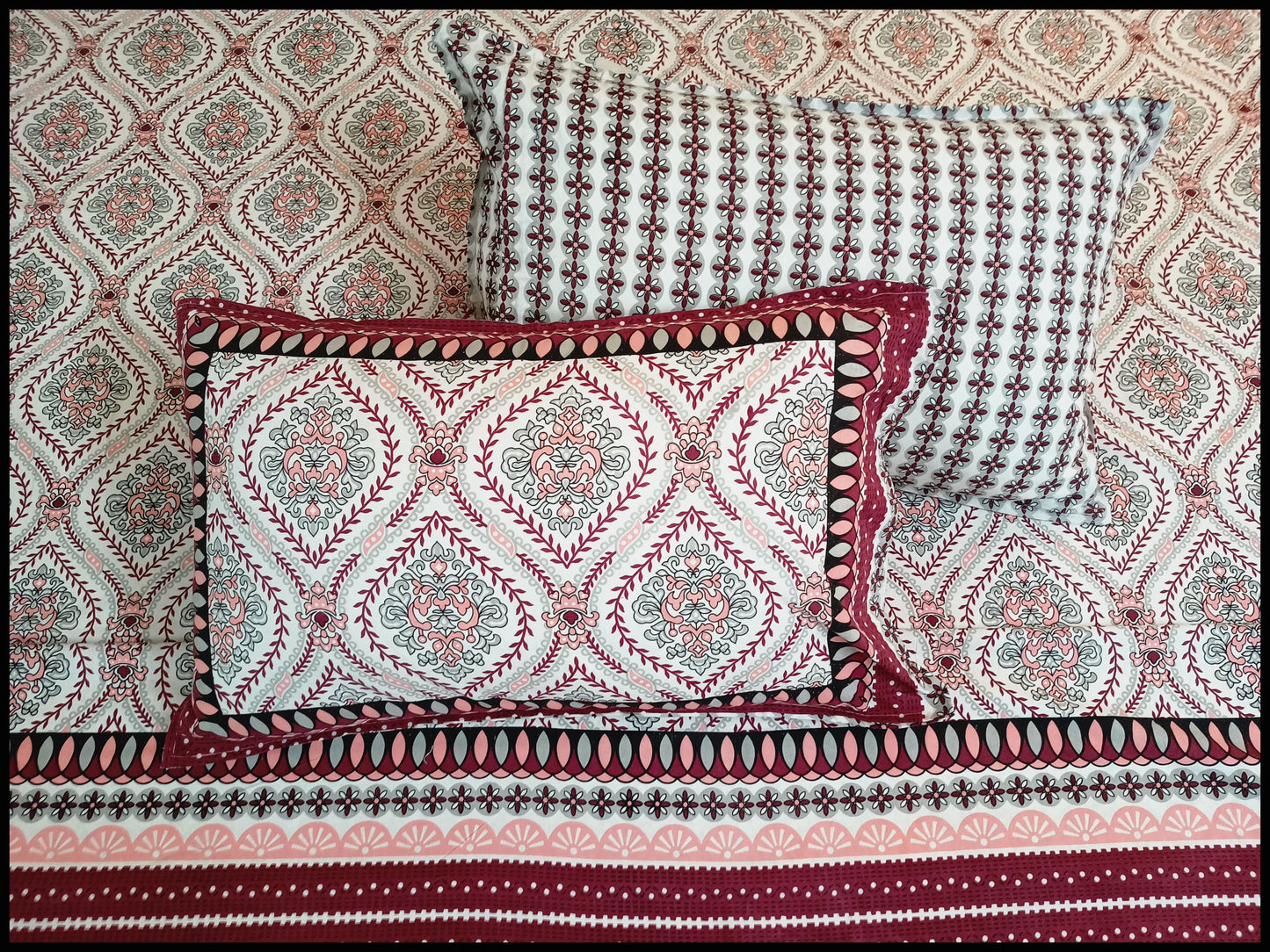 Aditi - Red Ethnic Bedsheet