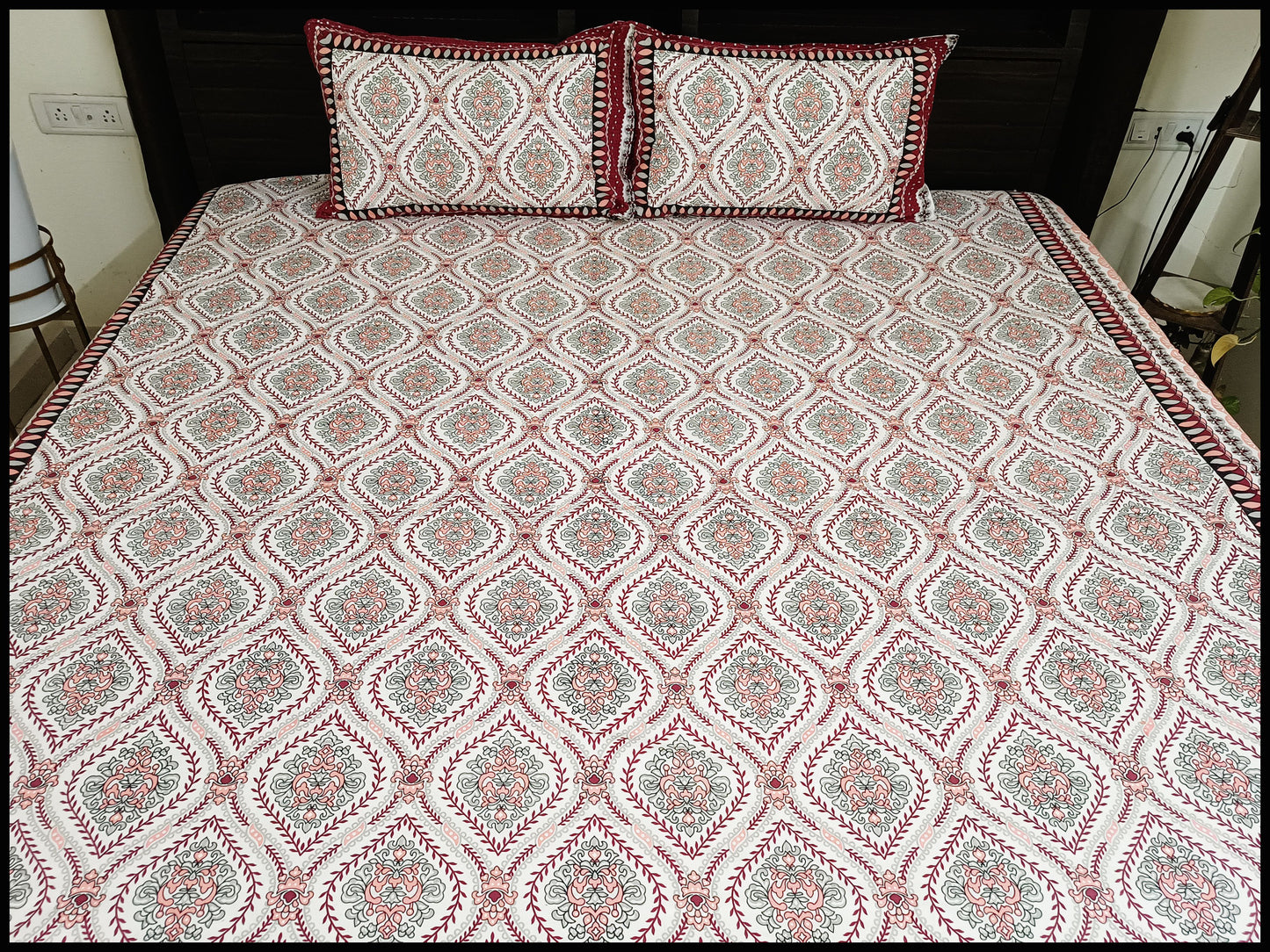 Aditi - Red Ethnic Bedsheet