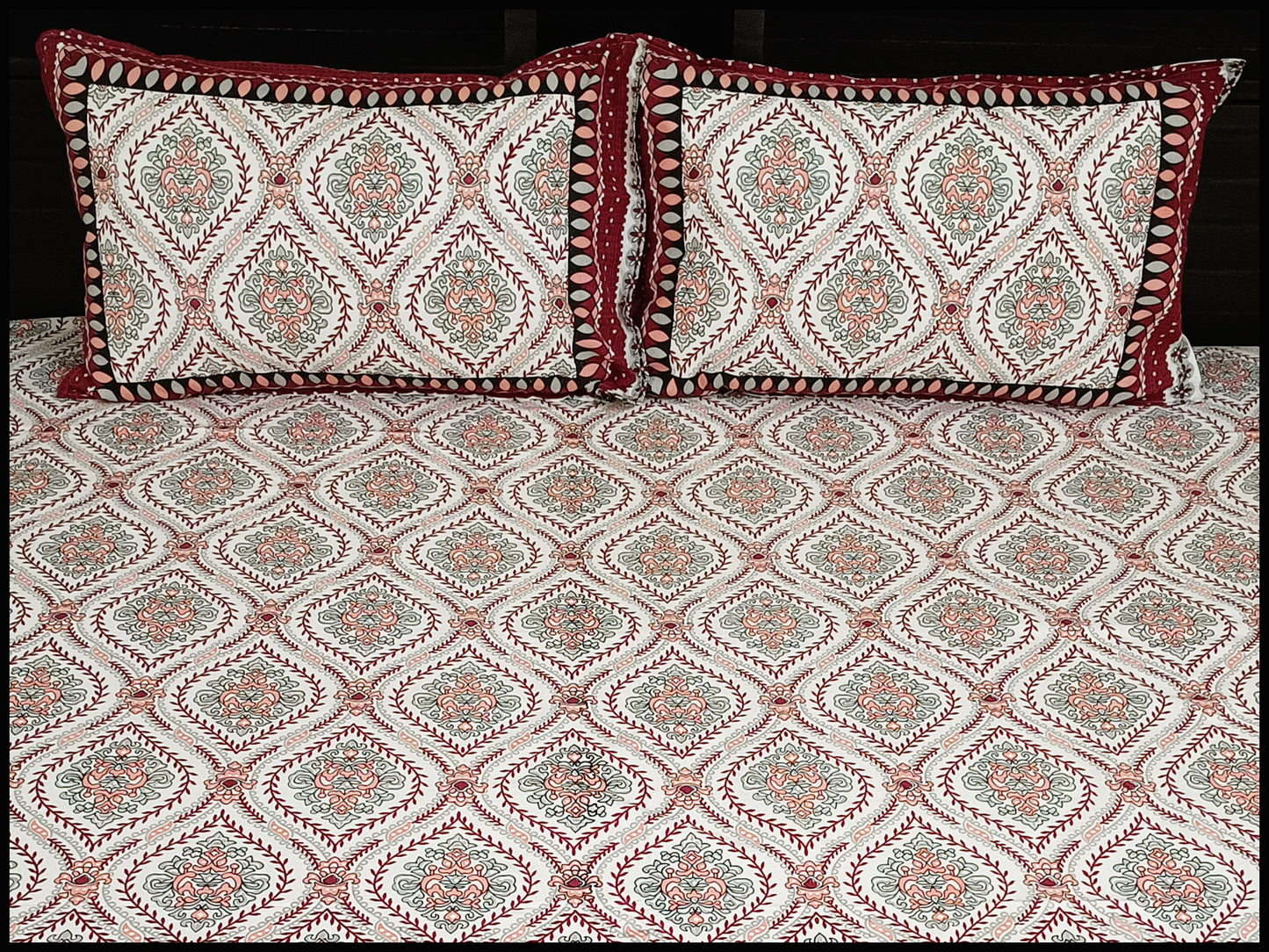 Aditi - Red Ethnic Bedsheet
