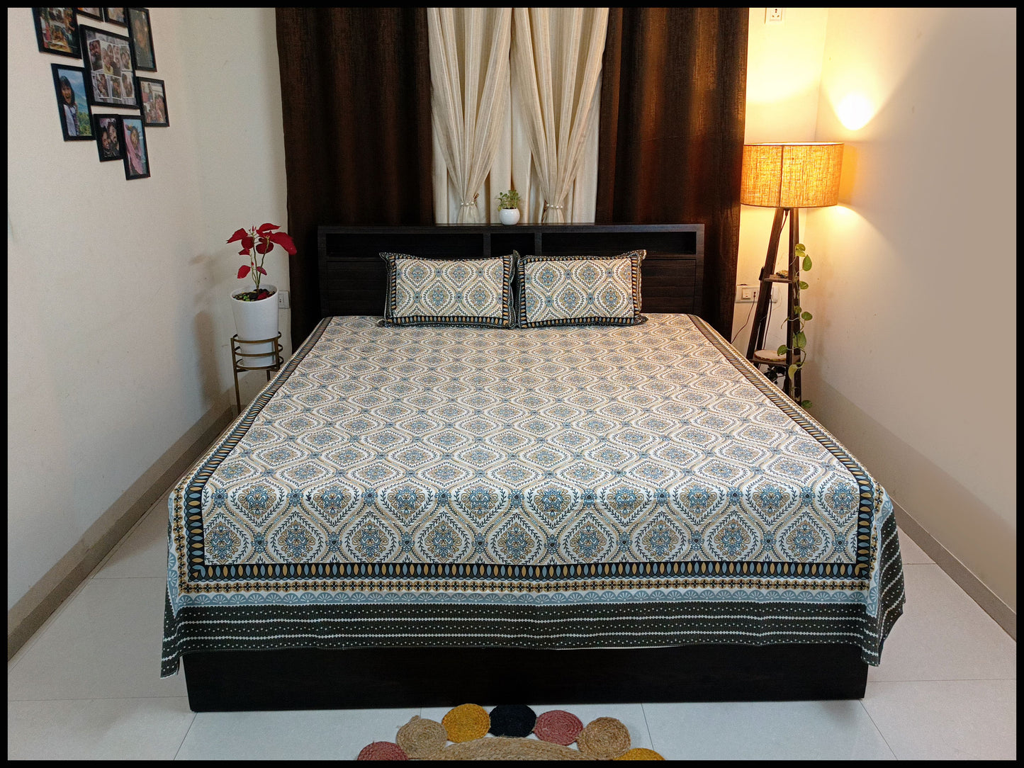 Diya - Black & Grey Bedsheet