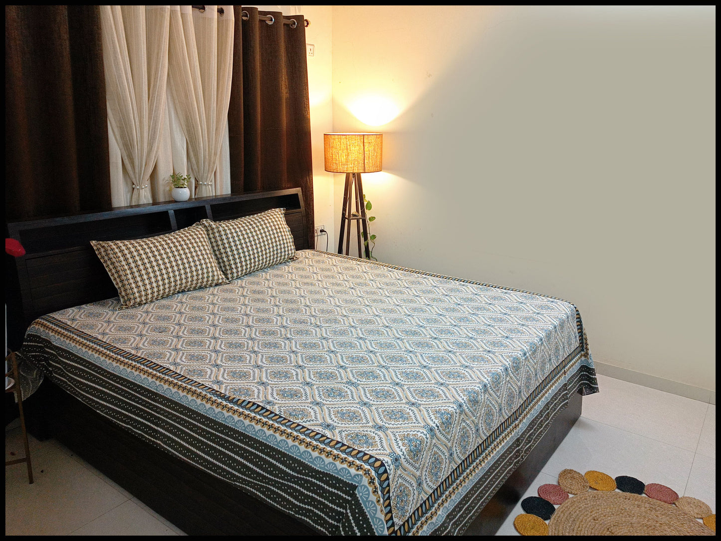 Diya - Black & Grey Bedsheet