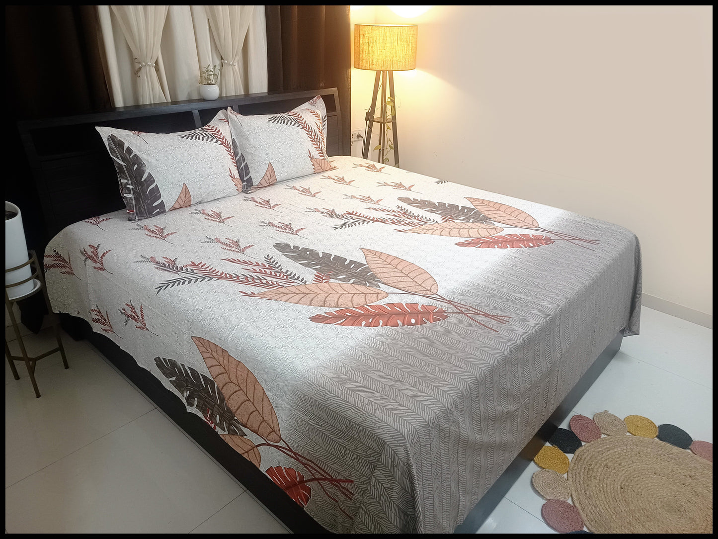 Ira - Brown Designer Bedsheet