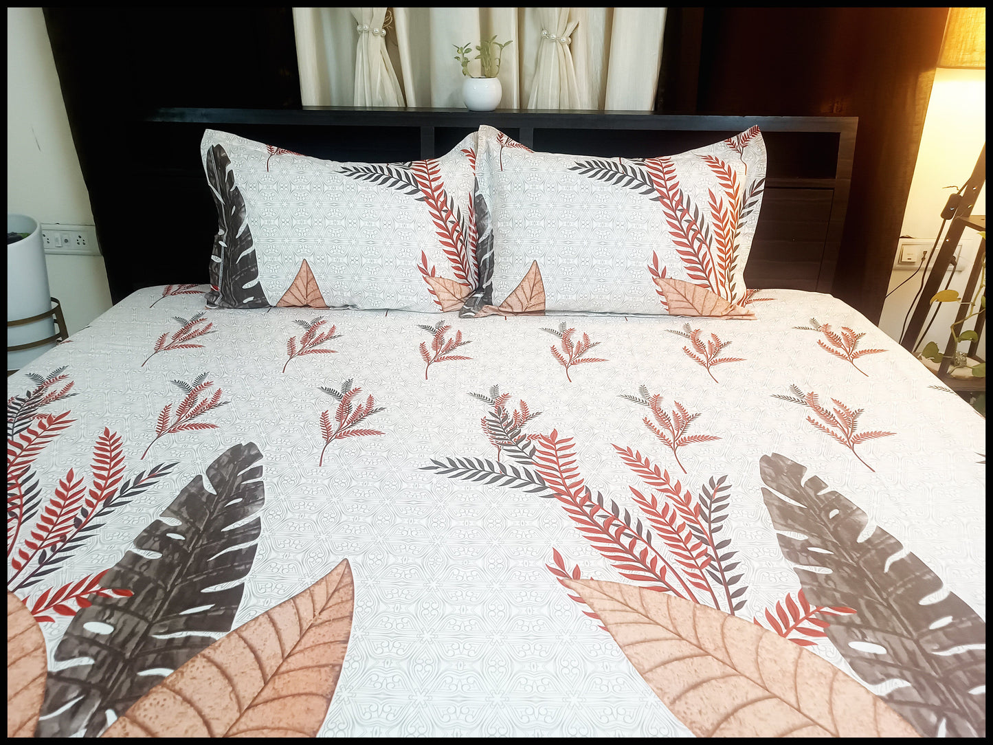 Ira - Brown Designer Bedsheet