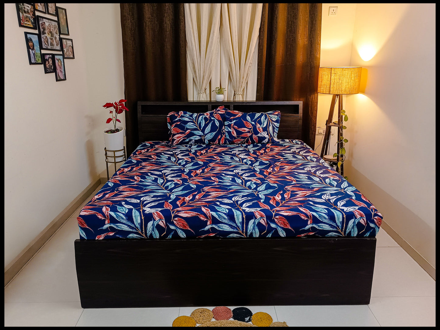 Neelima - Blue & Red Bedsheet