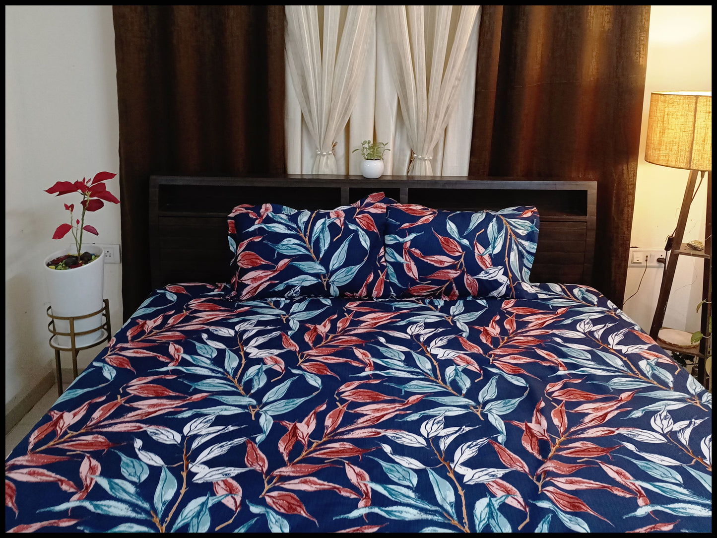 Neelima - Blue & Red Bedsheet