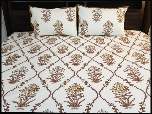 Sereesha - Brown  Mostif Pattern Bedsheet