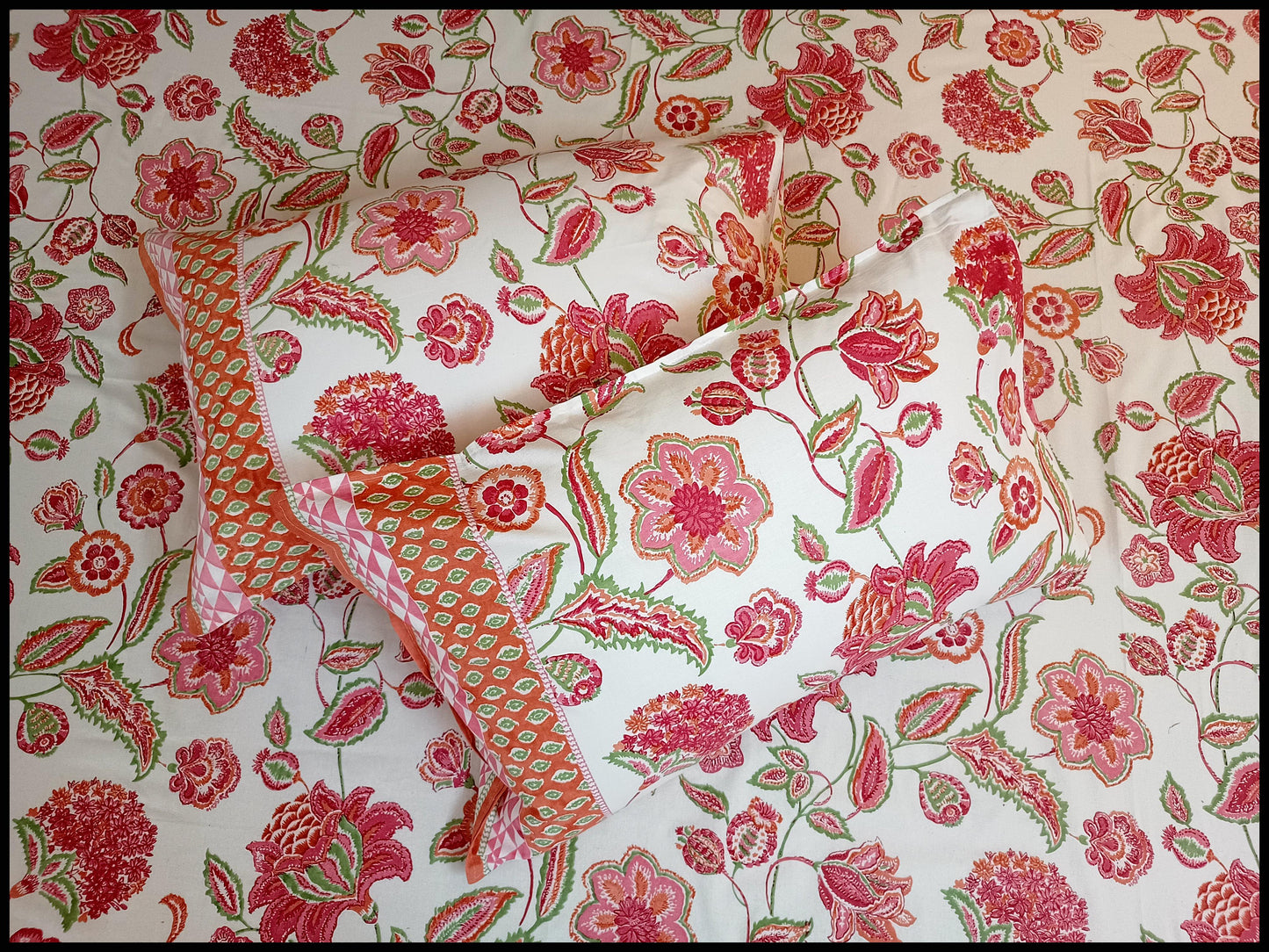 Sindoori - Red Floral Bedsheet