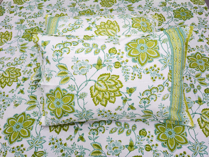 Green Gulmohar Pure Cotton Bedsheet