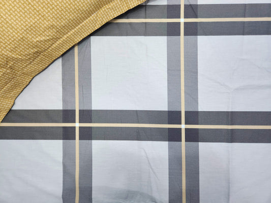 Ash Checks Grey & Yellow Bedsheet