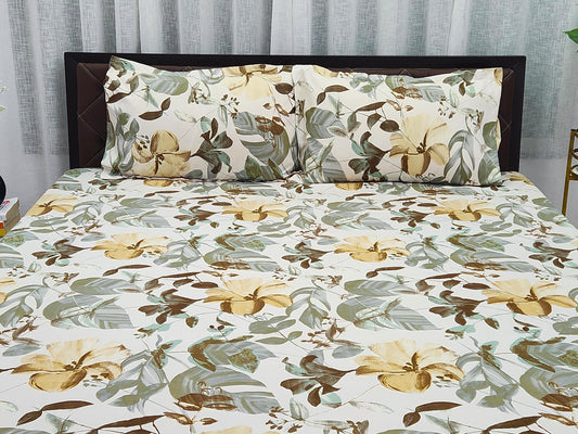 Ivy Garden- Floral White Bedsheet