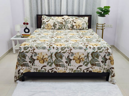 Ivy Garden- Floral White Bedsheet