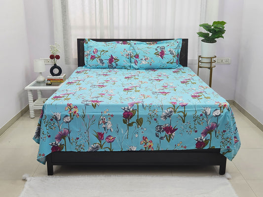 Dreamy Bloom- Blue Bedsheet
