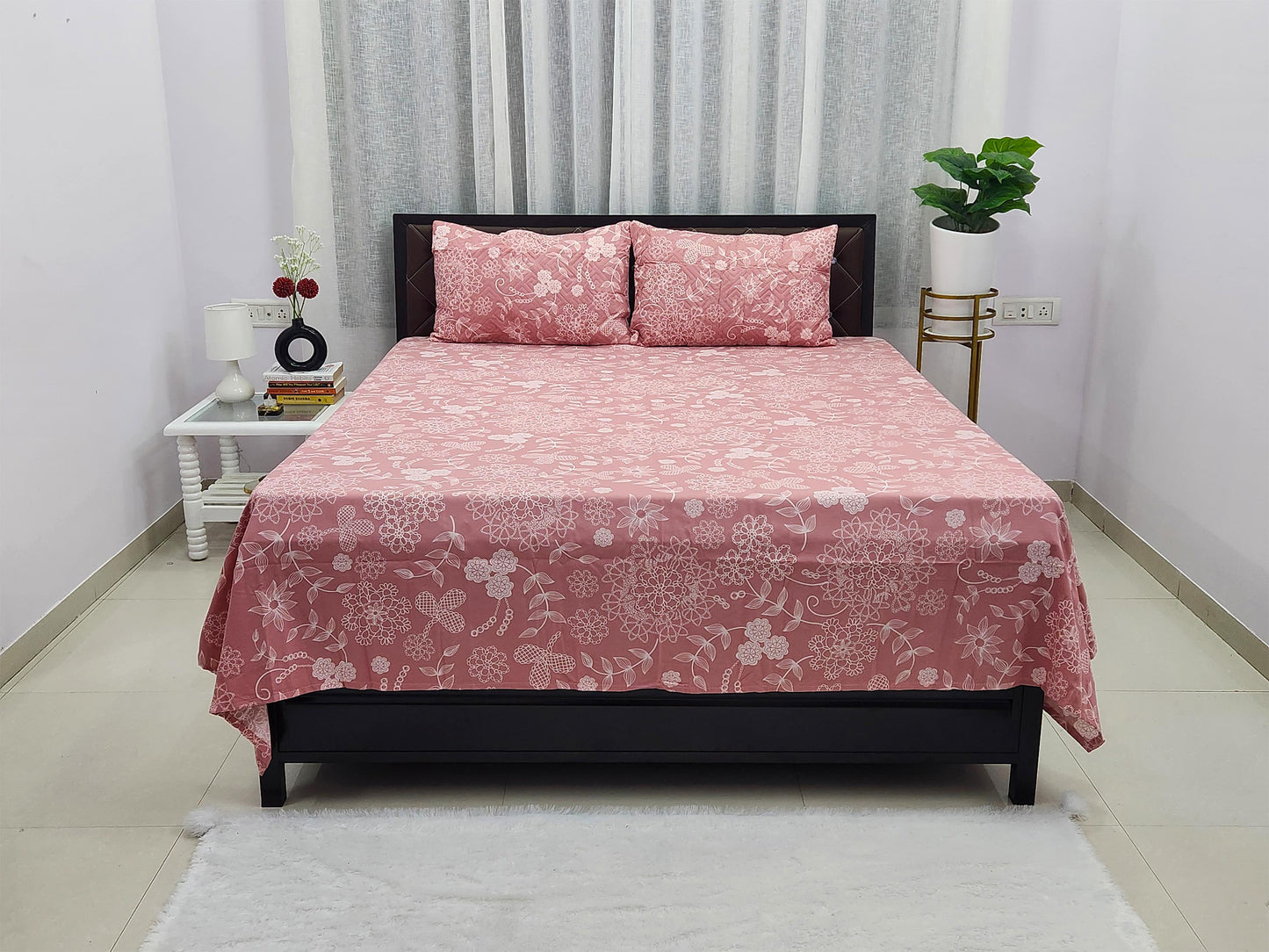 Pari- Pastel Pink Bedsheet