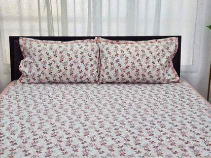 Ema-White Cotton Bedsheet