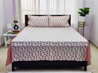 Ema-White Cotton Bedsheet