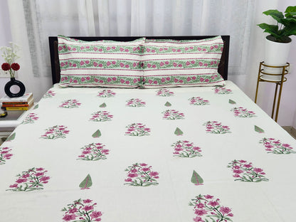 Tripti-White Cotton Bedsheet