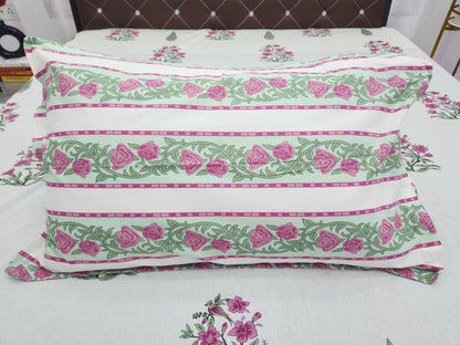 Tripti-White Cotton Bedsheet