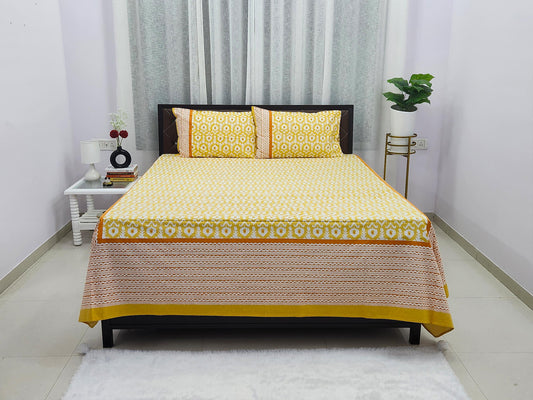 Sona-Yellow Cotton Bedsheet