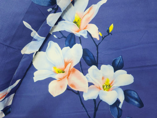 Ocean Lily Blue Floral Bedsheet