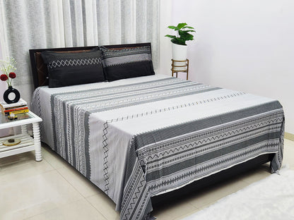 Heer Grey & Black Bedsheet