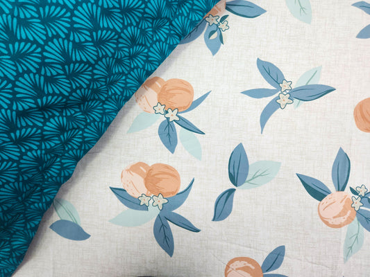 Mia- White & Blue Bed Sheet