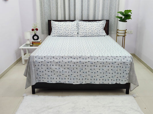 Black Rose- White Bedsheet