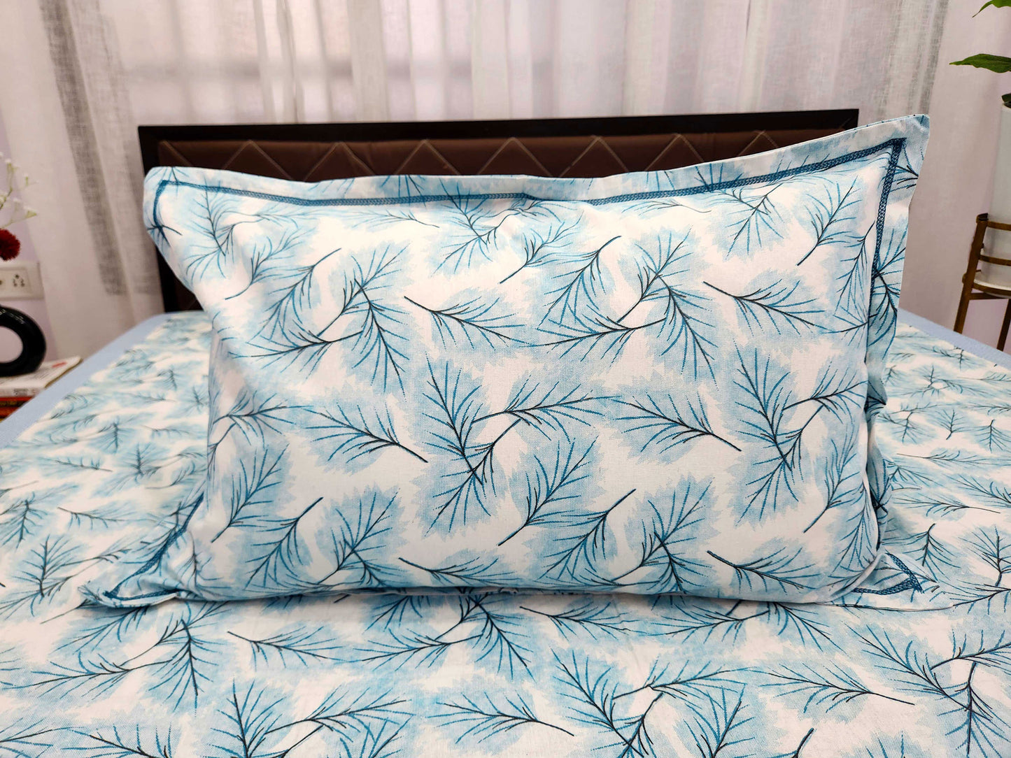 Amber- Blue Cotton Bedsheet