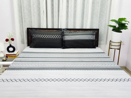 Heer Grey & Black Bedsheet