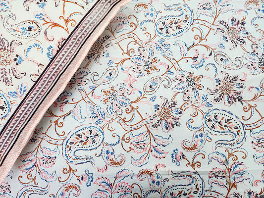 Jiya - Pink & White Ethnic Bedsheet