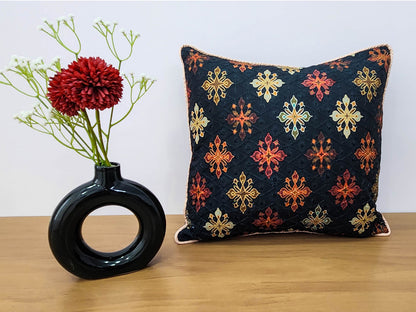 Ethnic Charm Black Cushion Cover