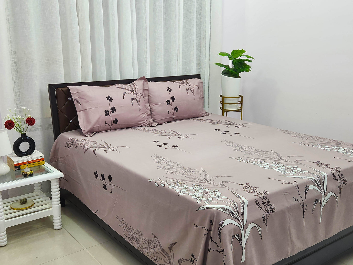 Vani- Pastel Pink Bedsheet