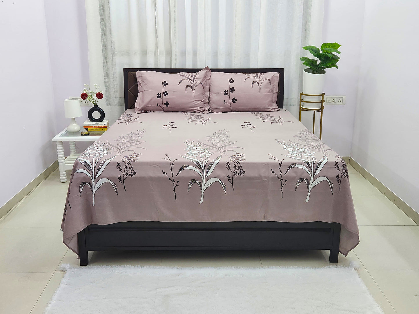 Vani- Pastel Pink Bedsheet