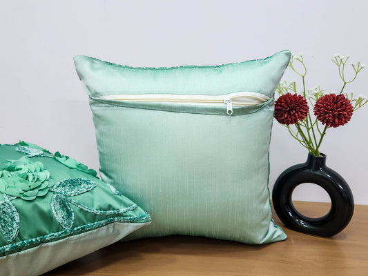 Leafy Bloom Green Cushion Covers