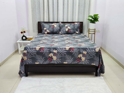 Grey Orchid Bedsheet